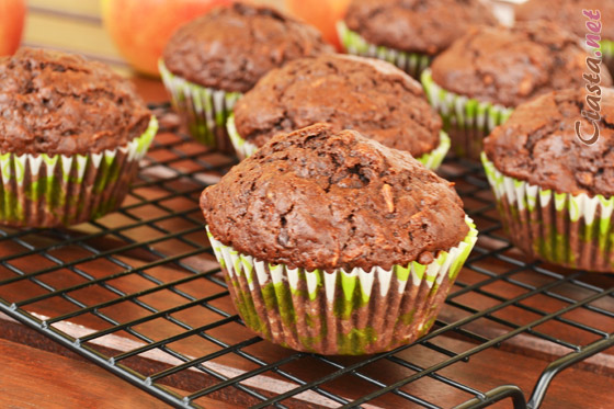 muffiny czekoladowe z jabłkami